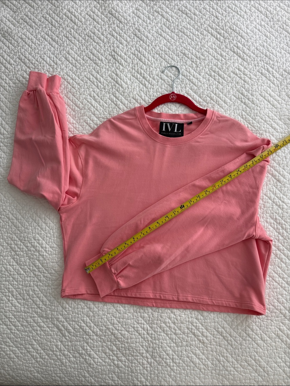 IVL collective Cropped Crewneck Sweatshirt - Light Pink Size 12 - Picture 8 of 13